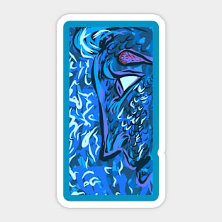 Mermaid hand drawing abstract Sticker